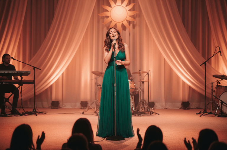 Фото Май саунд - сцена с микрофоном и певицей